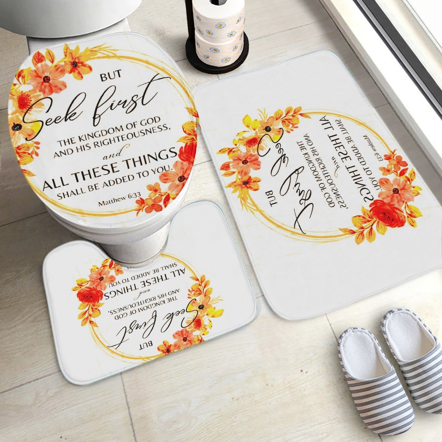 778. 3 Pcs Toilet Rug Set