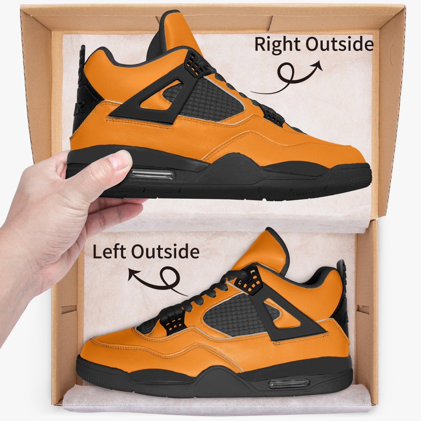 698. AJ4 Basketball Sneakers -Black Sole