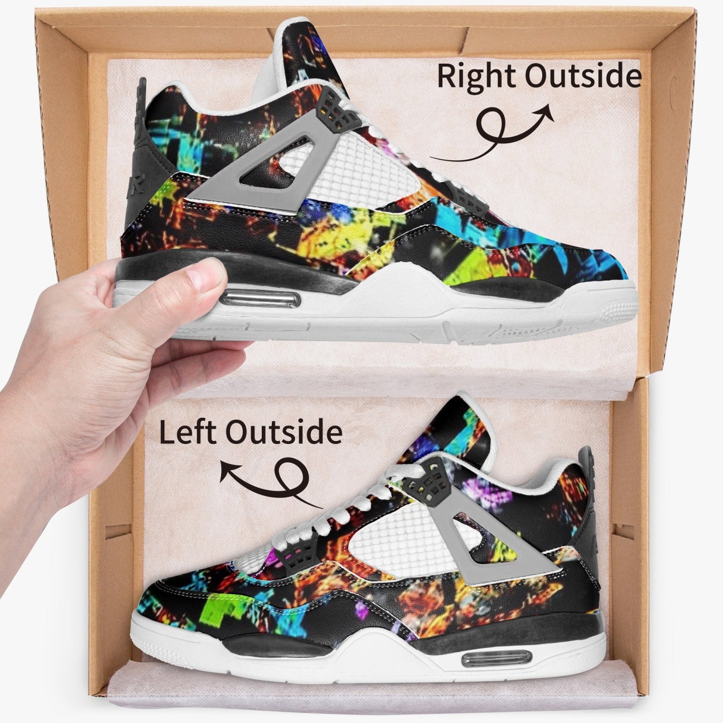 697. AJ4 Basketball Sneakers -White Sole