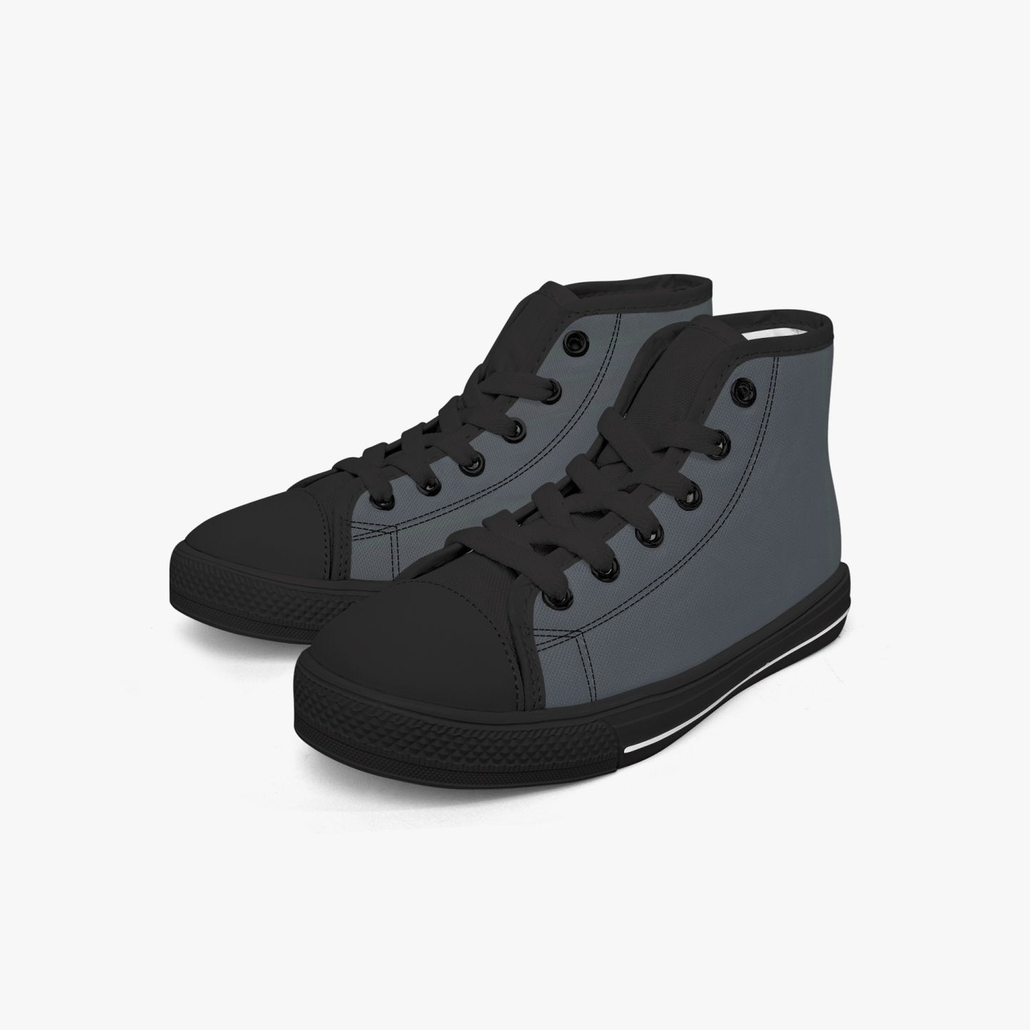 412. Kid’s High-Top Canvas Shoes-Black