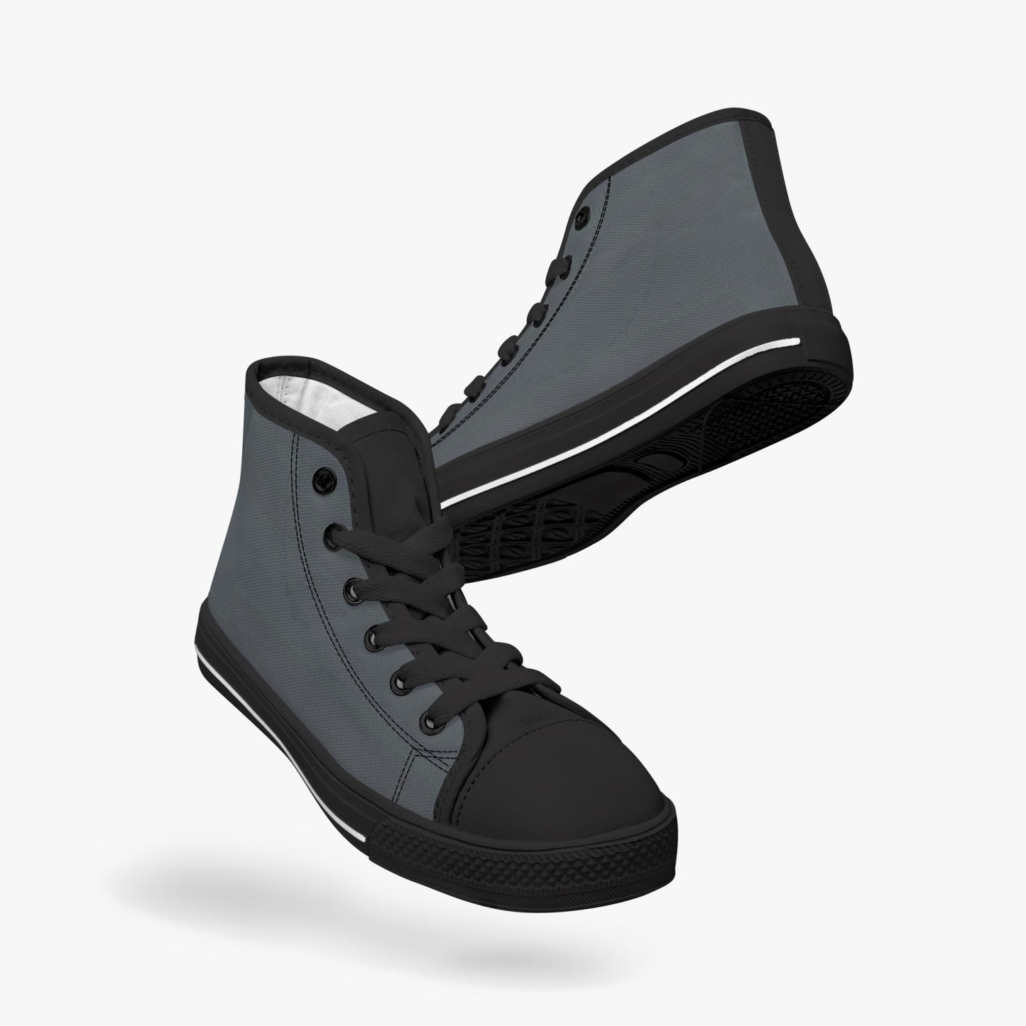 412. Kid’s High-Top Canvas Shoes-Black