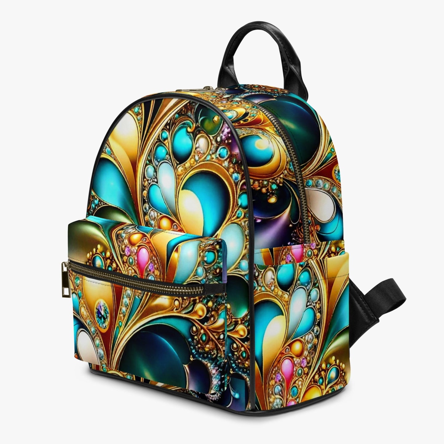 909. All Over Printed PU Backpack