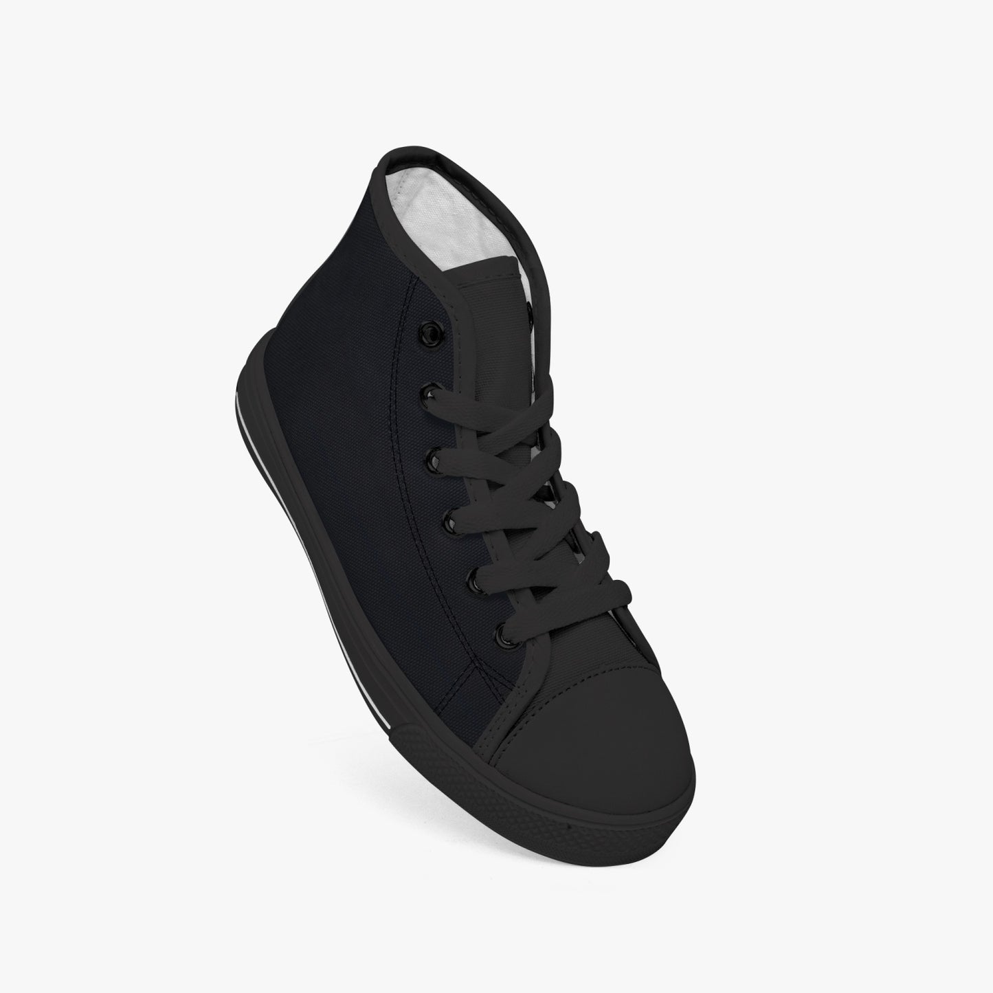 412. Kid’s High-Top Canvas Shoes-Black