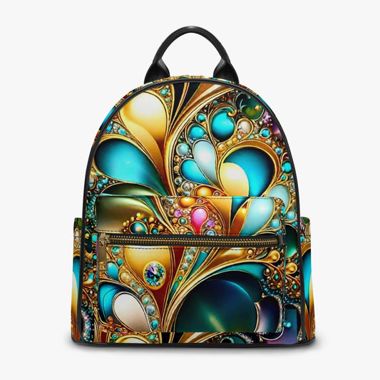 909. All Over Printed PU Backpack