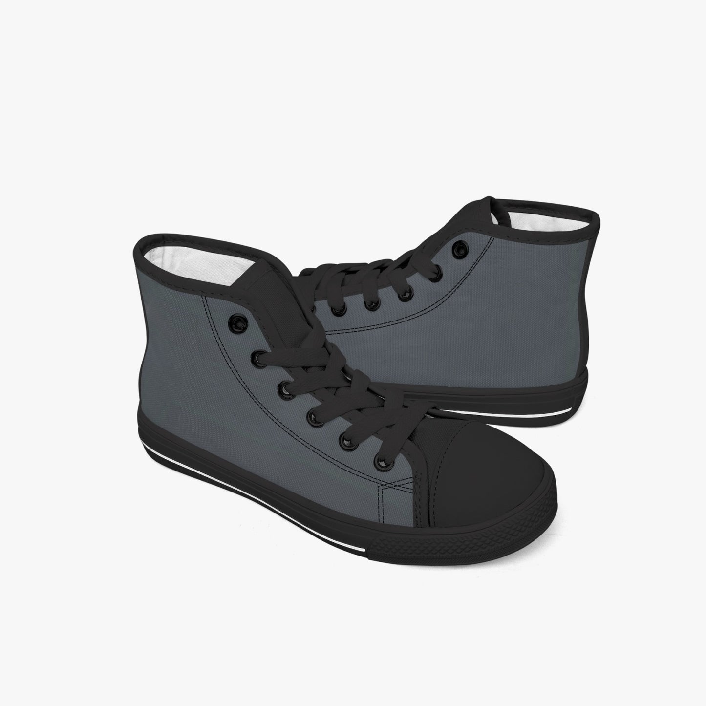 412. Kid’s High-Top Canvas Shoes-Black