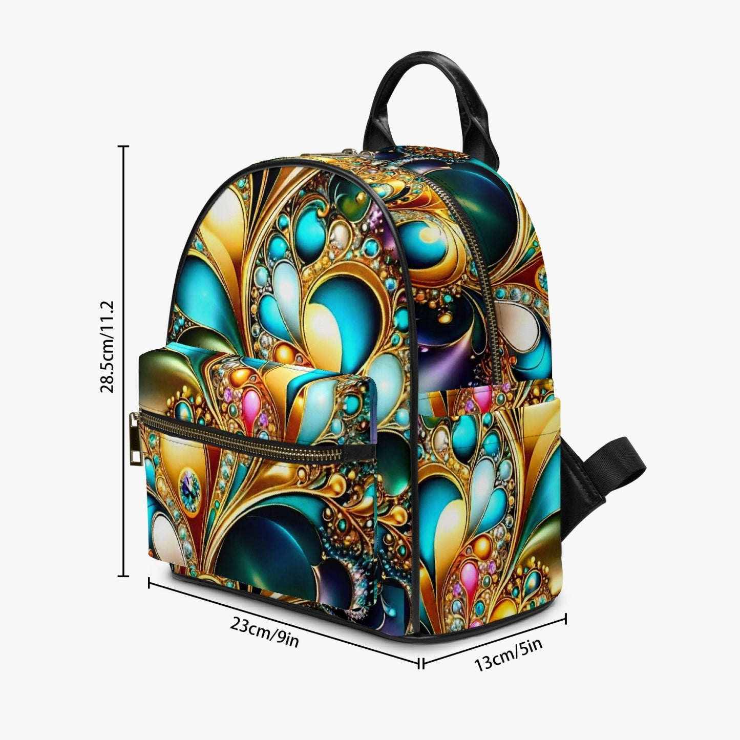 909. All Over Printed PU Backpack