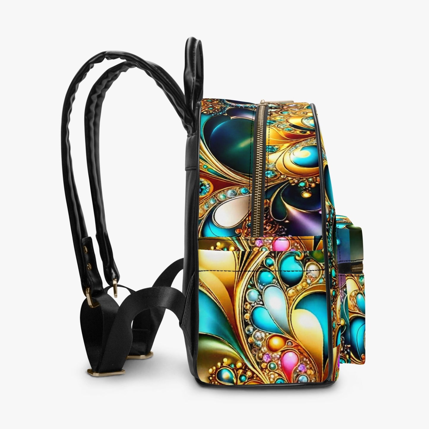 909. All Over Printed PU Backpack