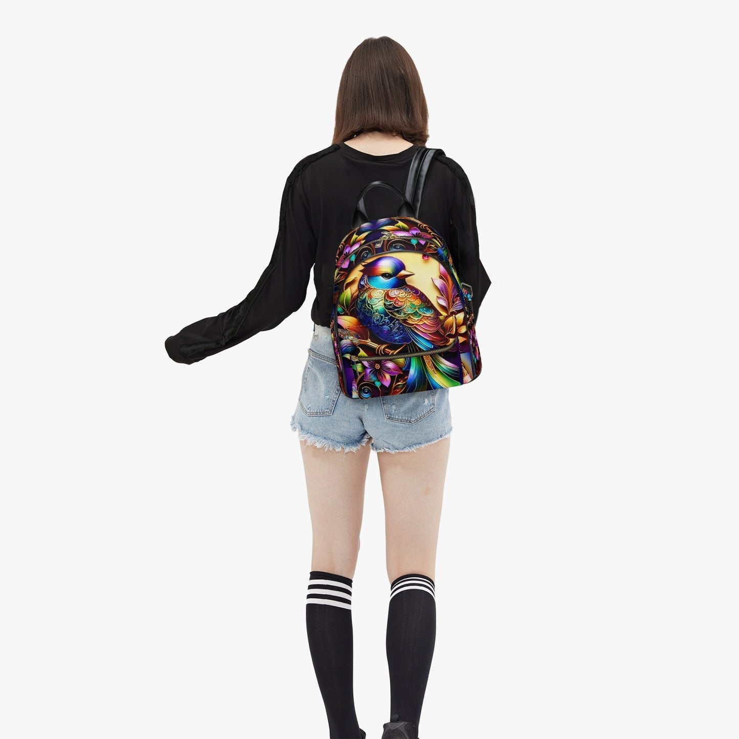 909. All Over Printed PU Backpack