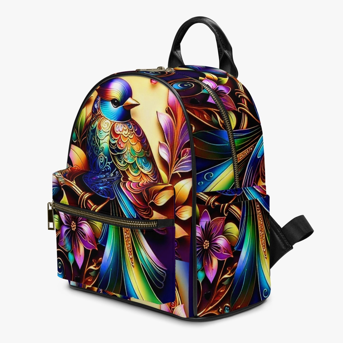 909. All Over Printed PU Backpack
