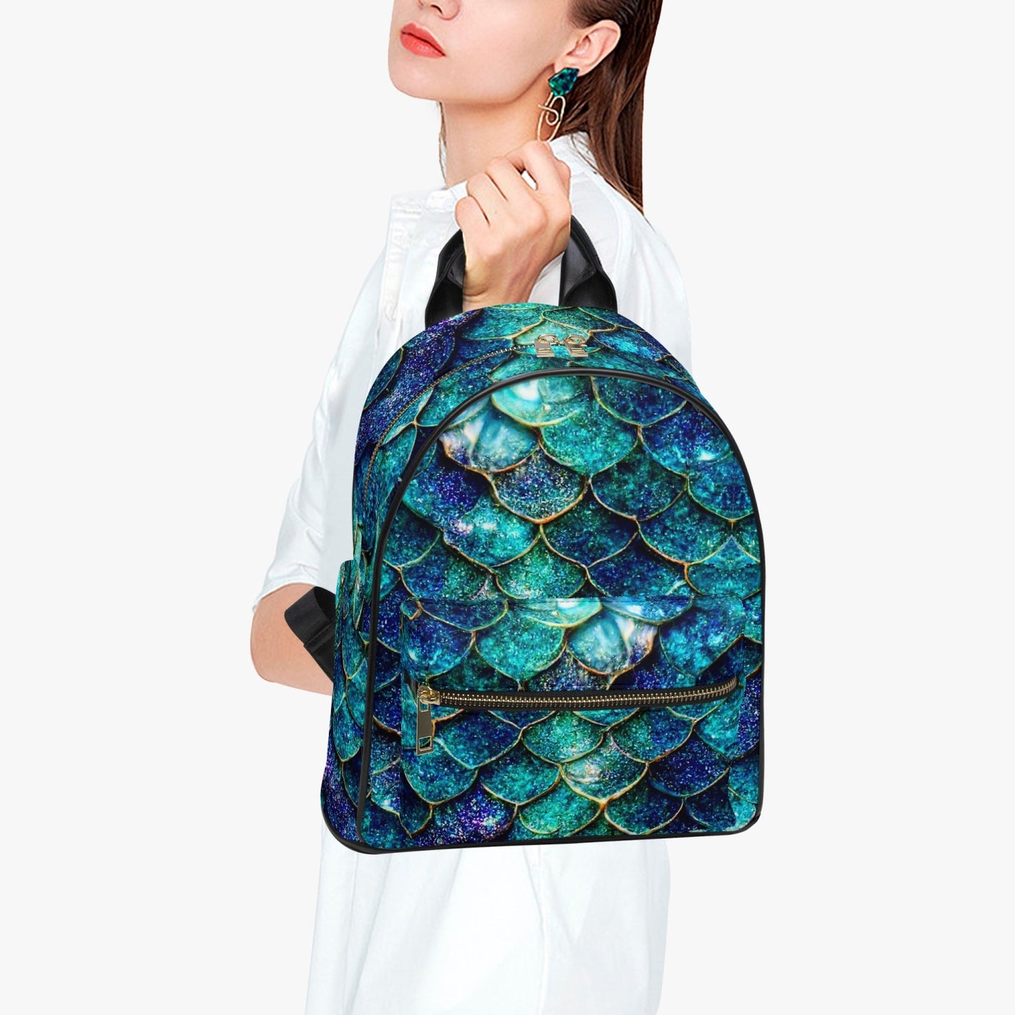 909. All Over Printed PU Backpack