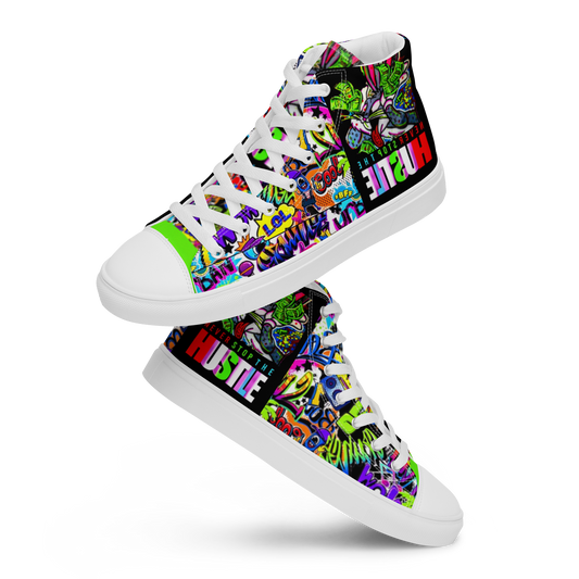 high top canvas shoes